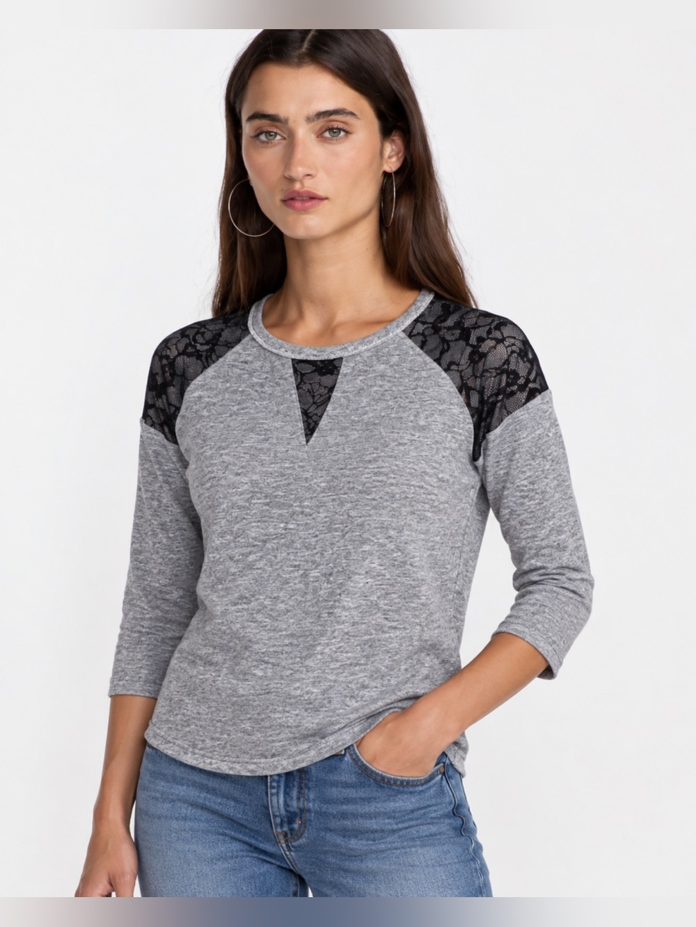 Anthropologie Dolan Pullover Sweatshirt Lace 258